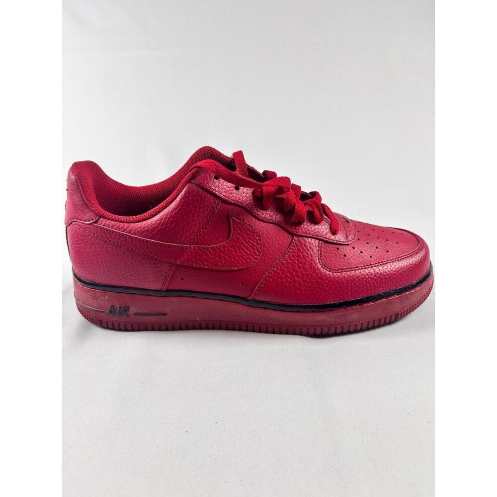 Nike Air Force 1 Low Gym Red Tumbled Leather Mens Shoes‎ Size 10.5